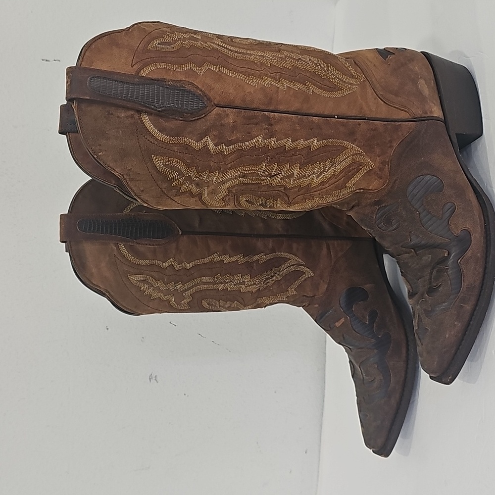 J.B. Dillon Brown Leather Western Cowboy Boots